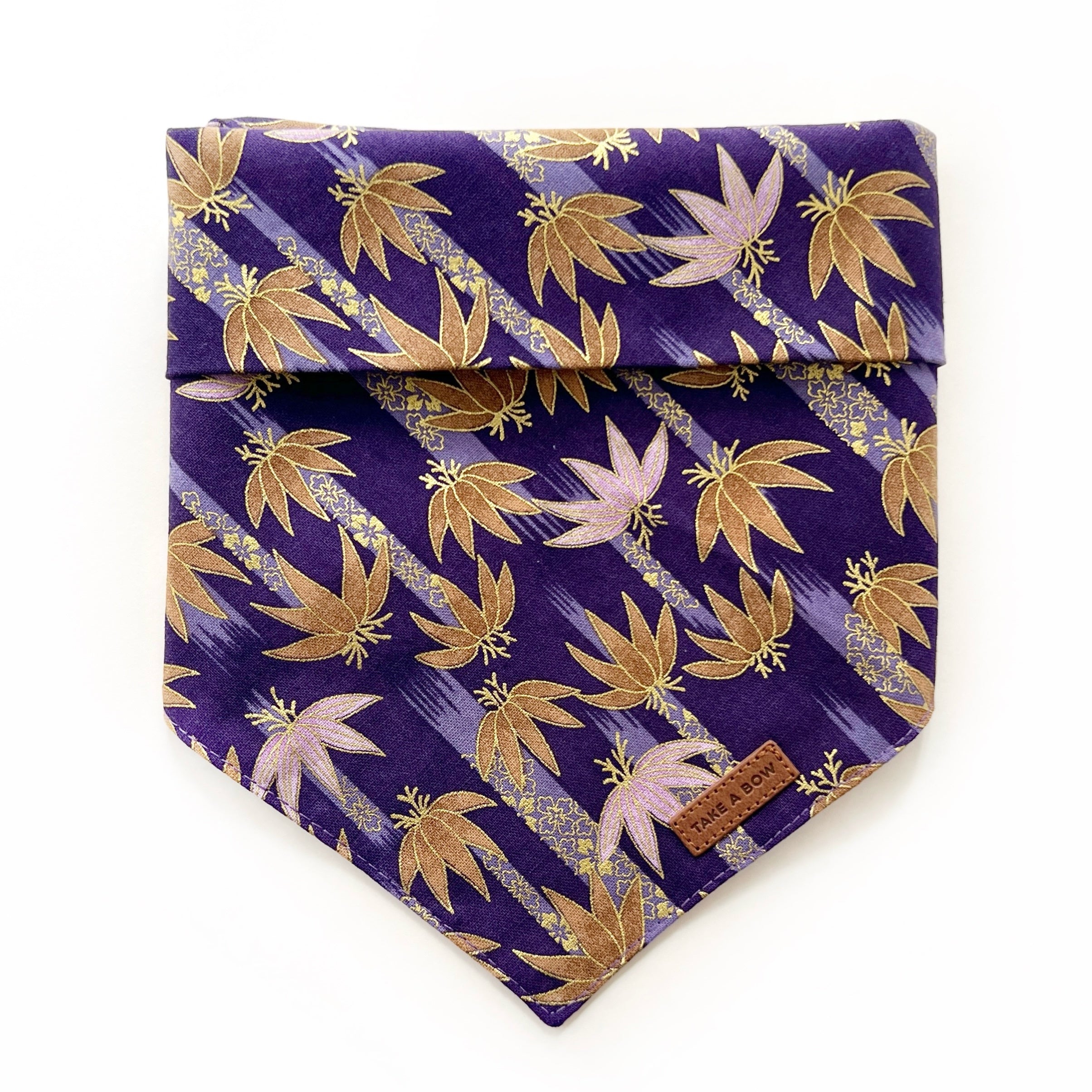 BAMBOO CHIKURIN PURPLE - Classic Tie-On Bandana Large // READY TO SHIP