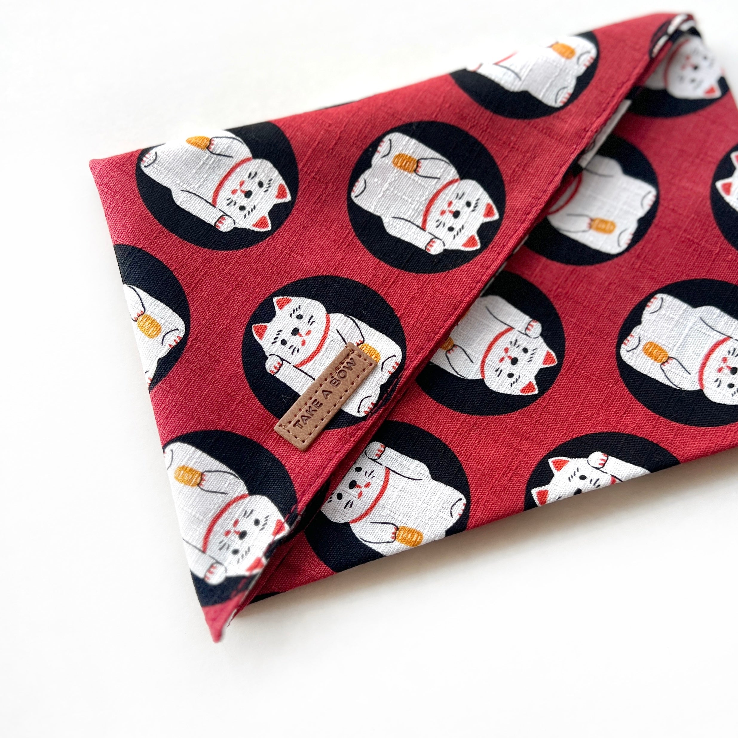 LUCKY MEOW - Classic Tie-On Bandana Large // READY TO SHIP