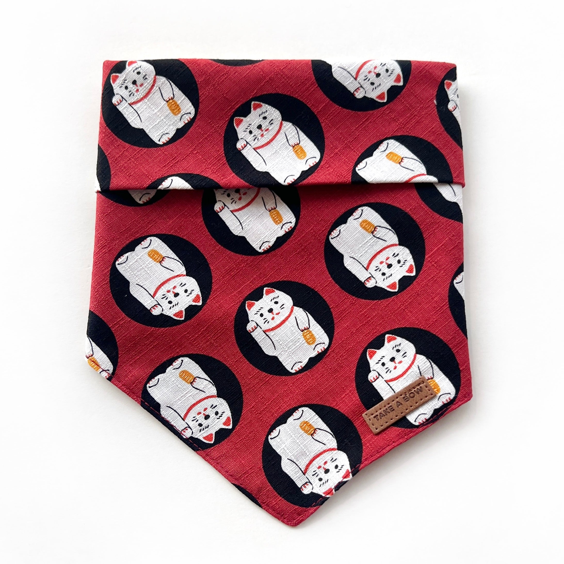 LUCKY MEOW - Classic Tie-On Bandana Large // READY TO SHIP