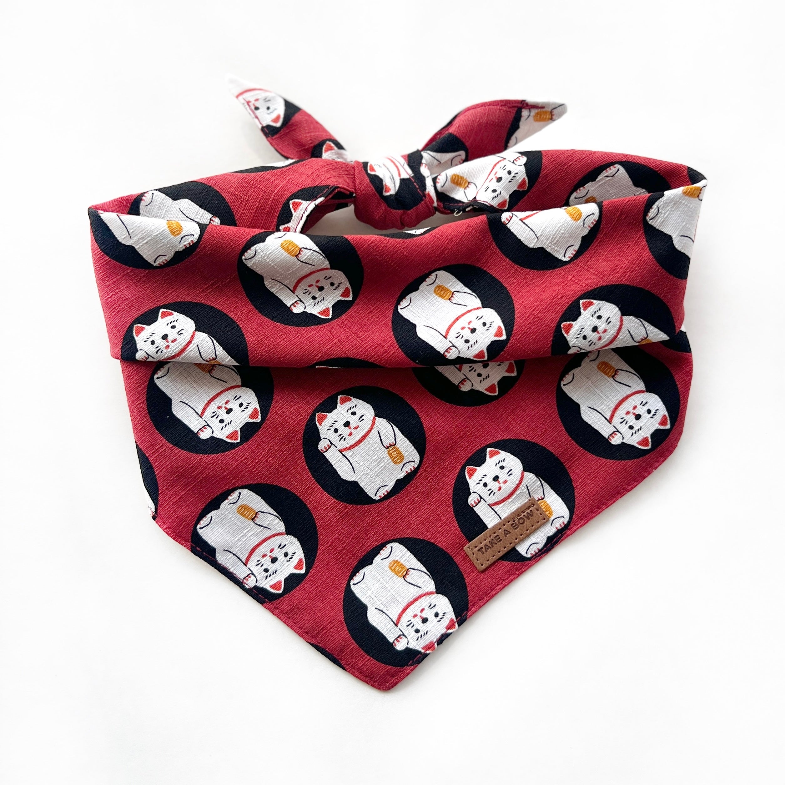 LUCKY MEOW - Classic Tie-On Bandana Large // READY TO SHIP
