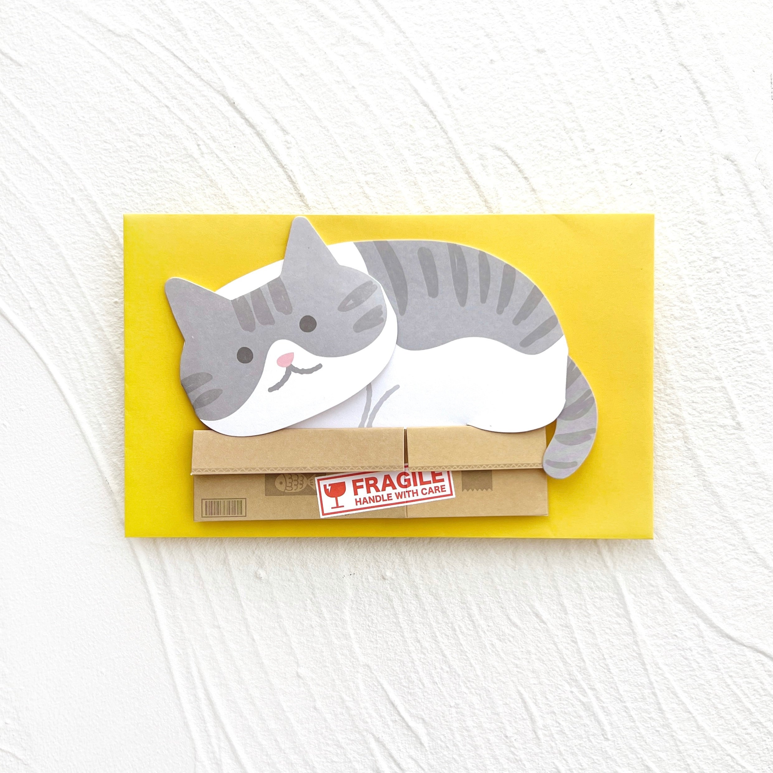 CAT IN BOX // GREETING CARD // 3D POP UP