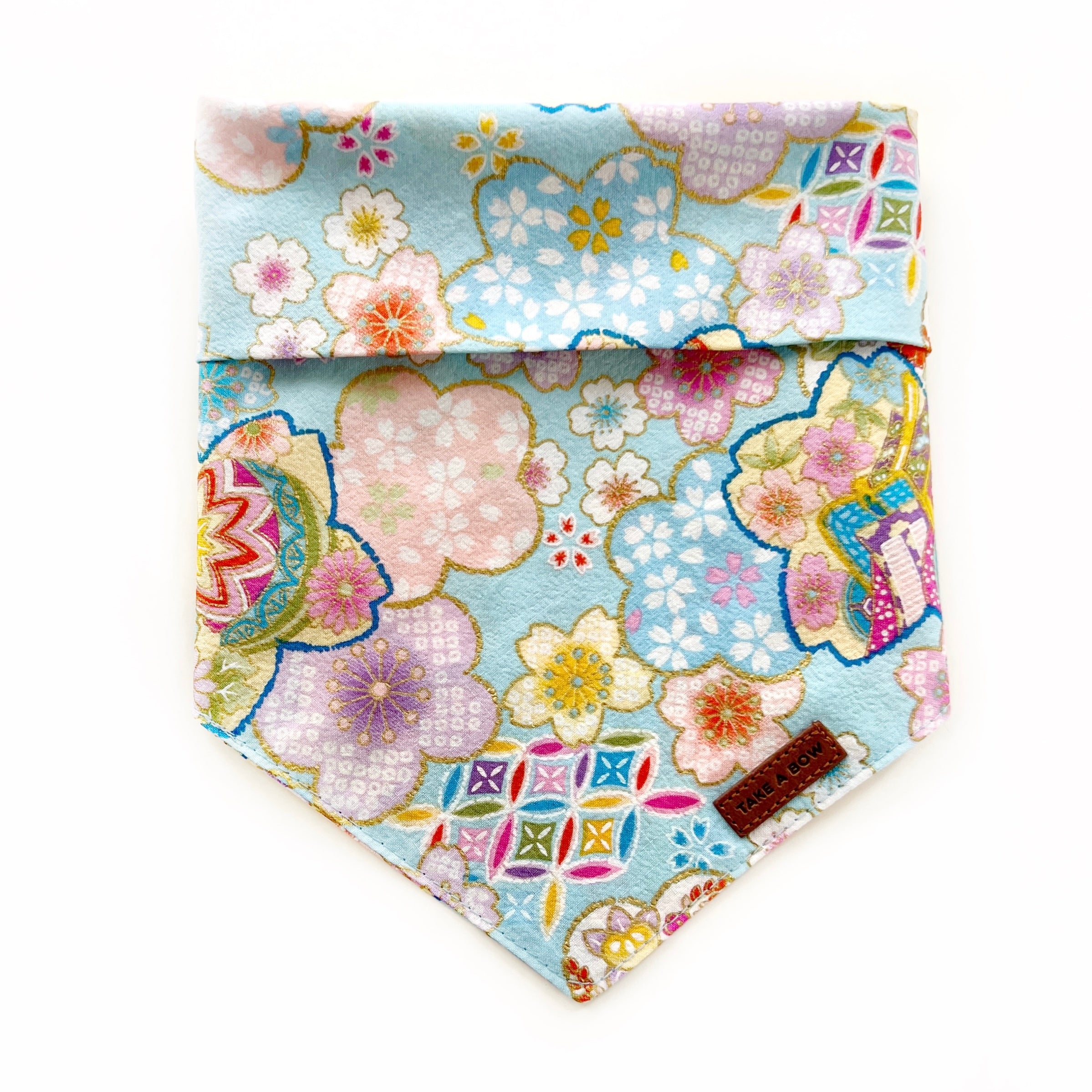NIJI RAINBOW BLUE - Classic Tie-On Bandana Large // READY TO SHIP
