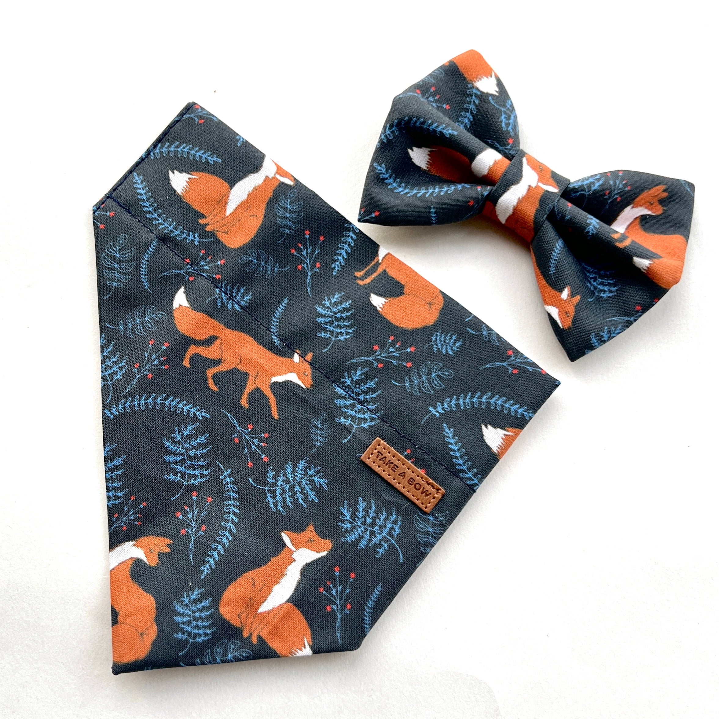 WOODLAND FOX - Classic Tie-On Bandana Large // READY TO SHIP