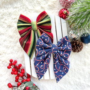 CANDYCANE SWIRLS - Sailor Bow Large // READY TO SHIP