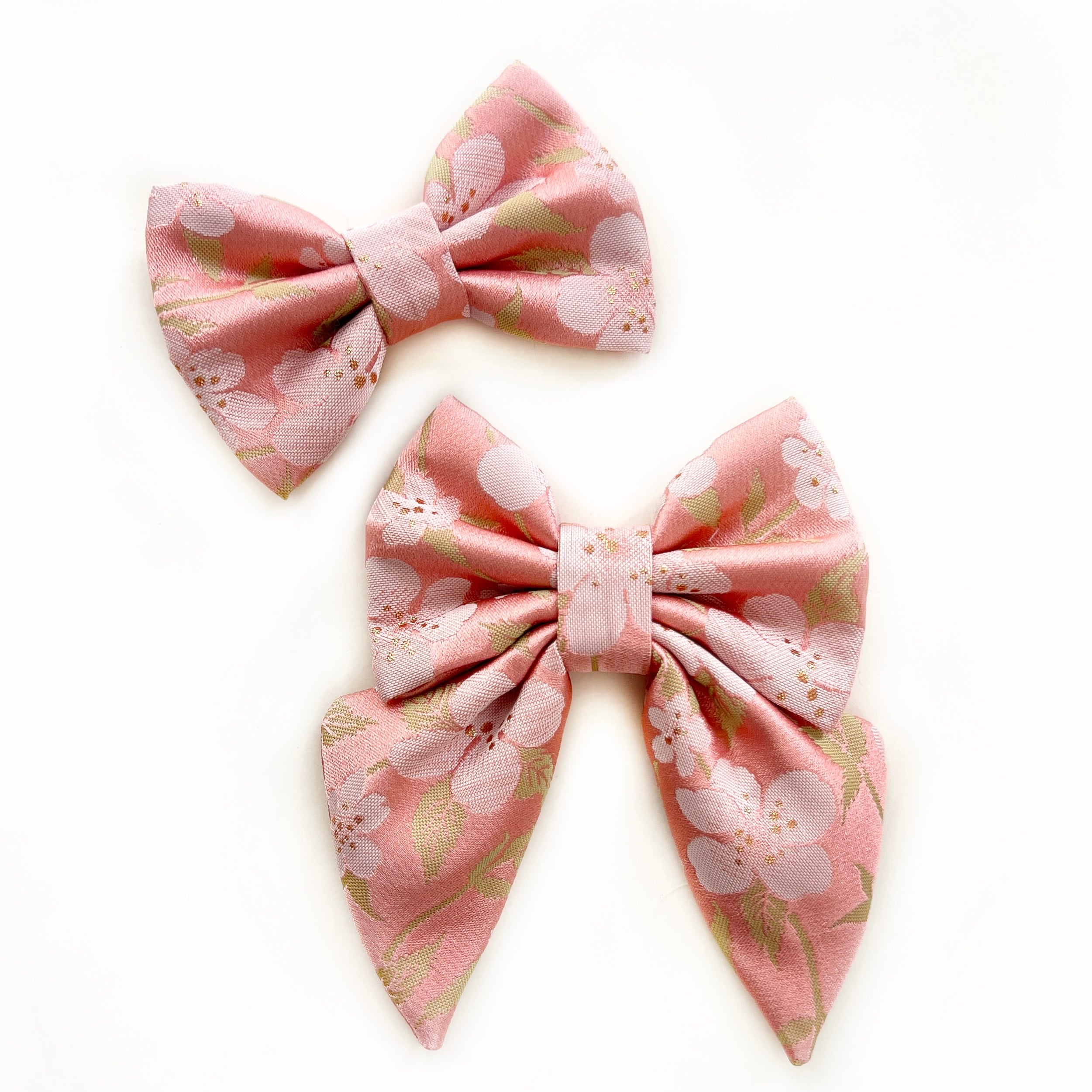 JAPANESE BROCADE // SAKURA - Sailor Bow Large // READY TO SHIP