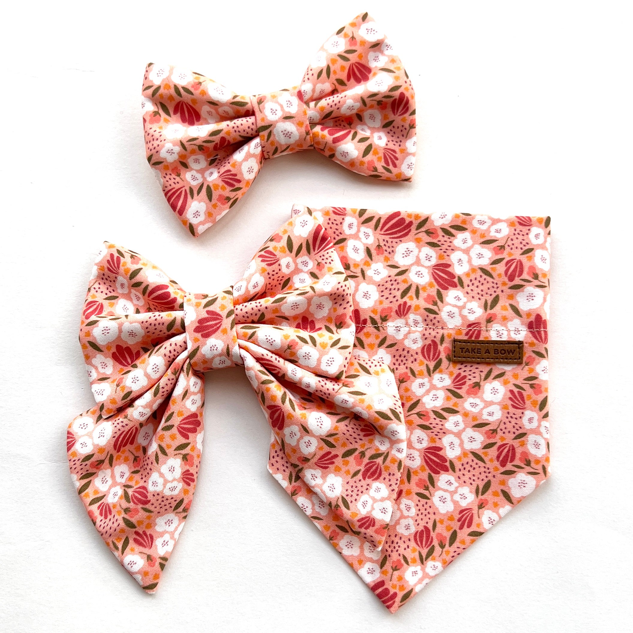 PEACH CAMELLIA - Sailor Bow Large // READY TO SHIP