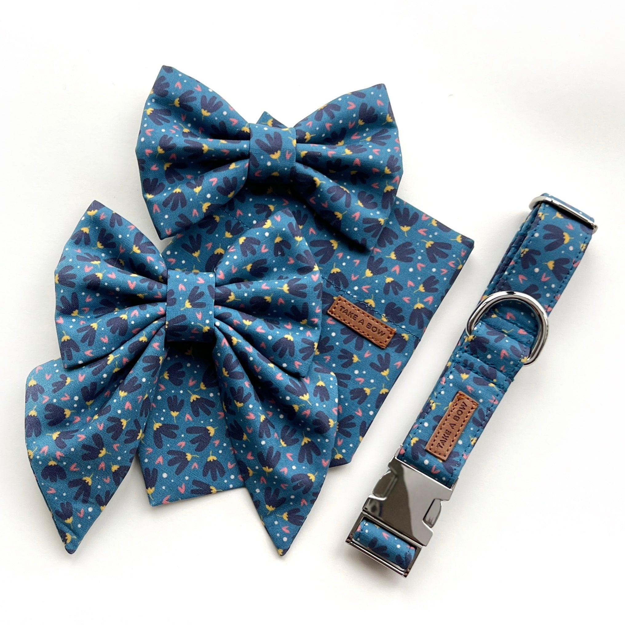 FLOWER POWER BLUE - Sailor Bow Standard // READY TO SHIP