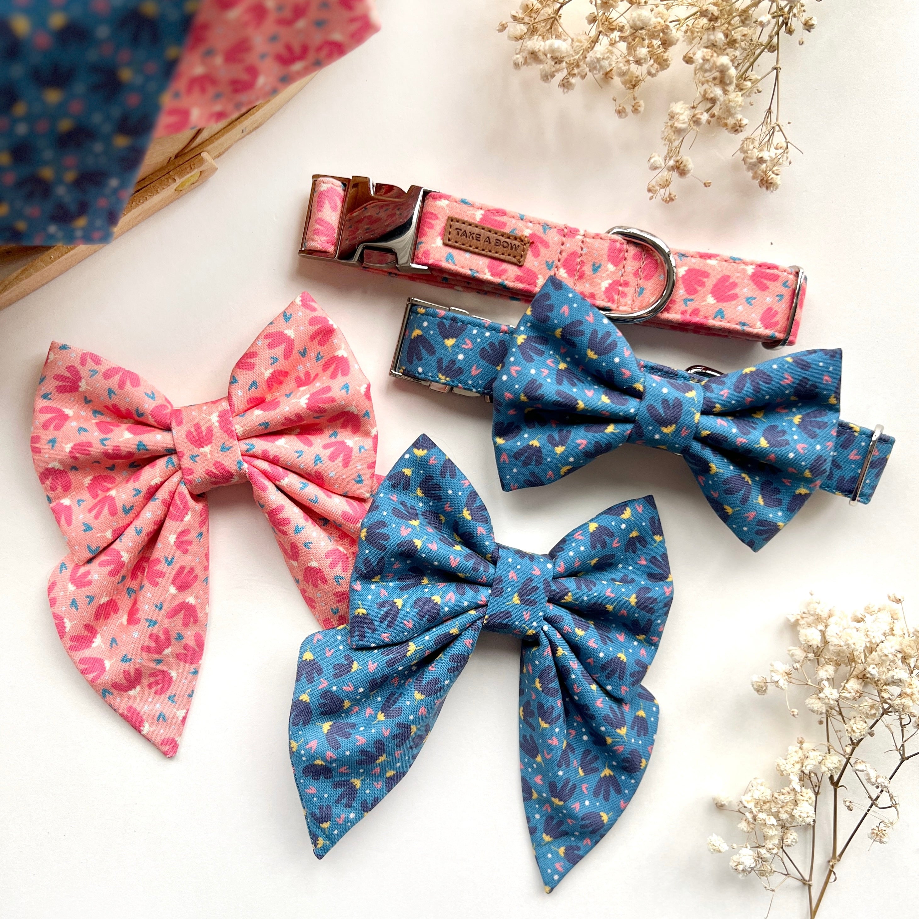 FLOWER POWER BLUE - Sailor Bow Standard // READY TO SHIP