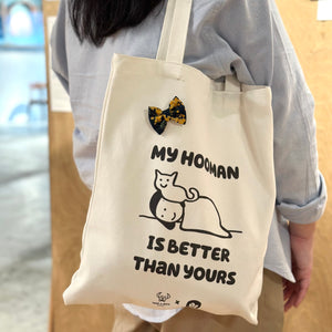 BETTER DOG HOOMAN TOTE BAG // TAKE A BOW X BEEBEESEE