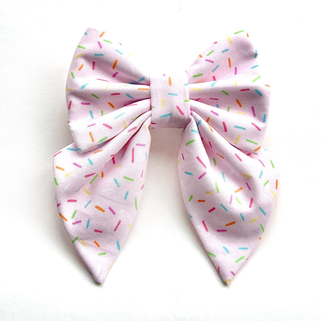 PAWTY SPRINKLES TAFFY PINK - Sailor Bow Large // READY TO SHIP