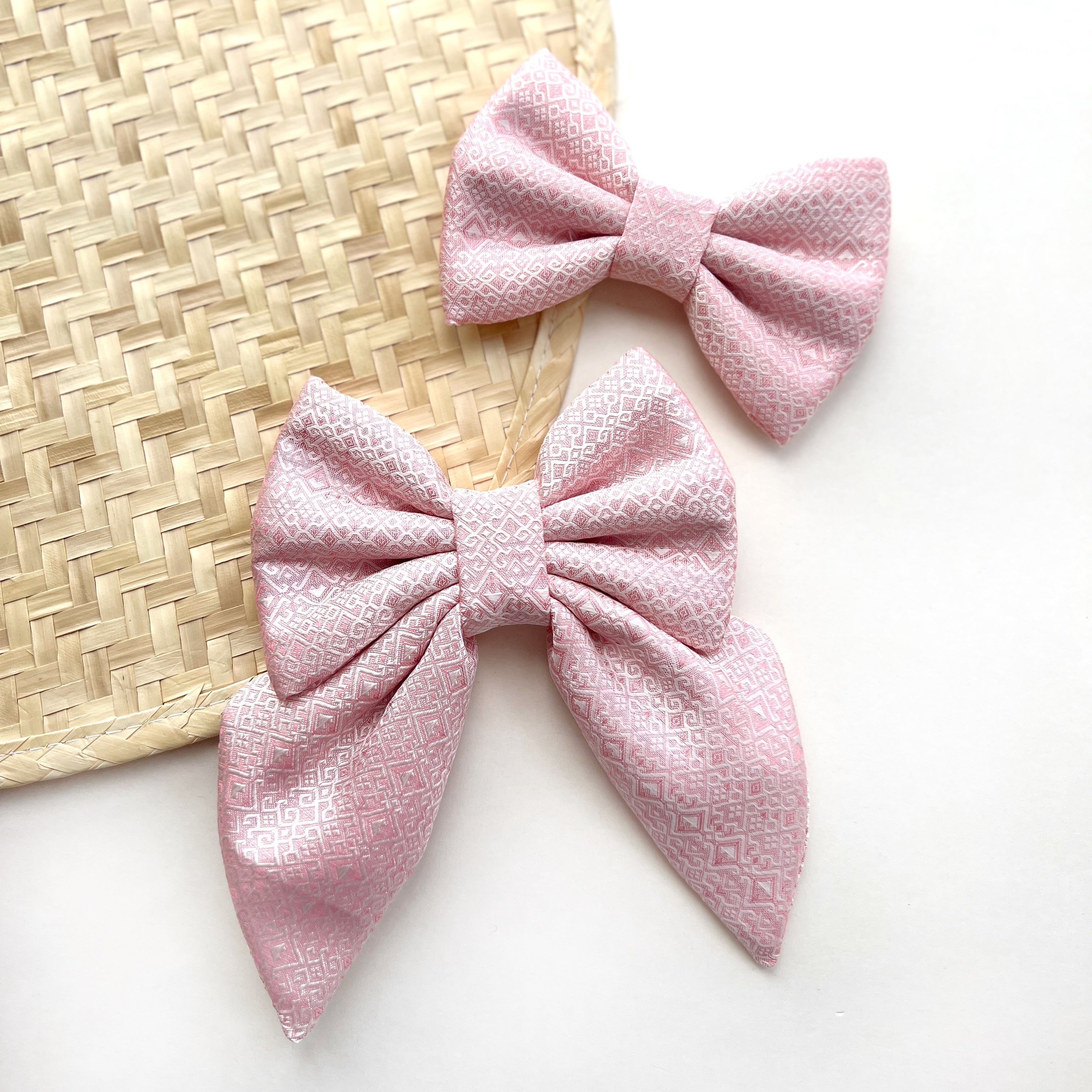 THAI BROCADE // ROSE QUARTZ - SAILOR BOW